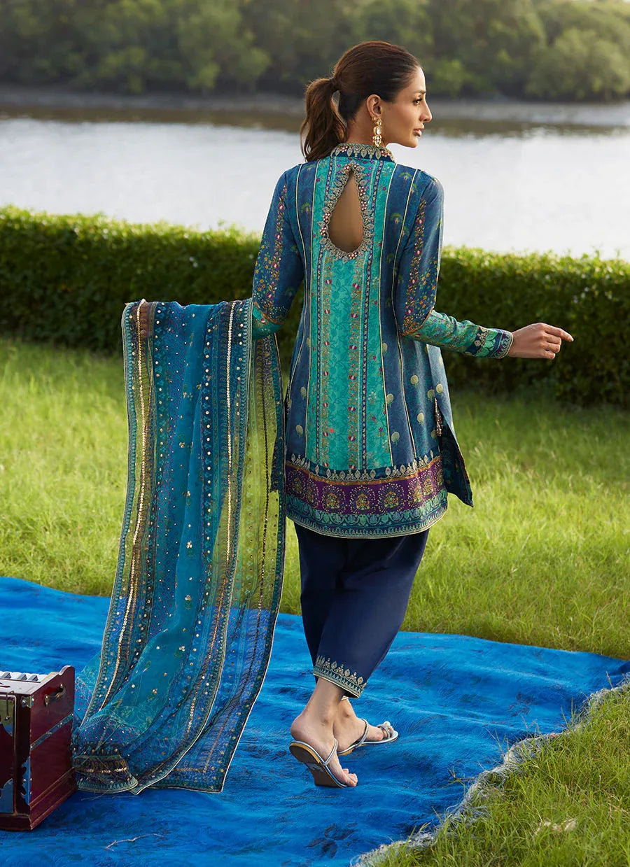 Farah Talib Aziz | Mayna Festive Luxe Pret | Azeema Angarkha And Dupatta - Aqsa Fabrics