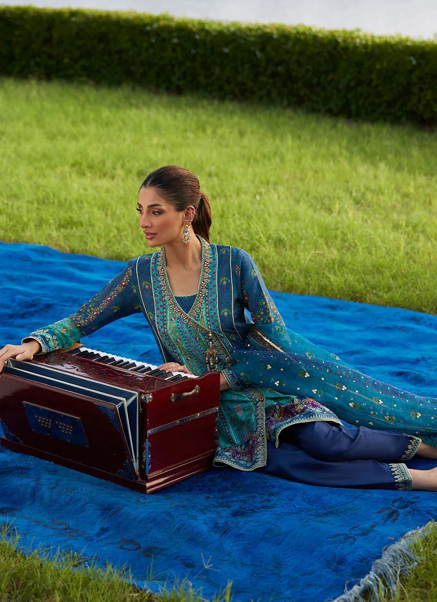 Farah Talib Aziz | Mayna Festive Luxe Pret | Azeema Angarkha And Dupatta - Aqsa Fabrics
