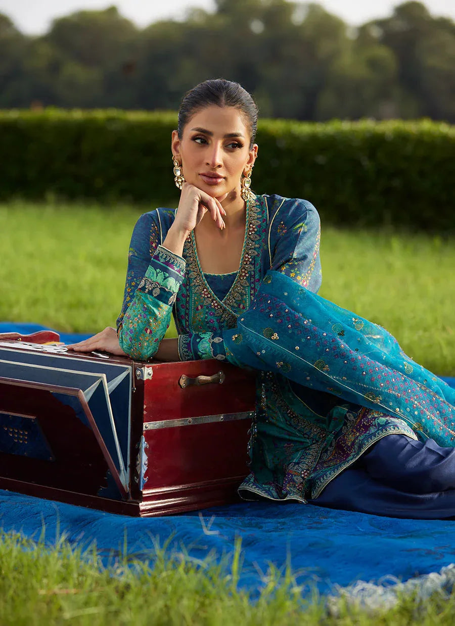 Farah Talib Aziz | Mayna Festive Luxe Pret | Azeema Angarkha And Dupatta - Aqsa Fabrics