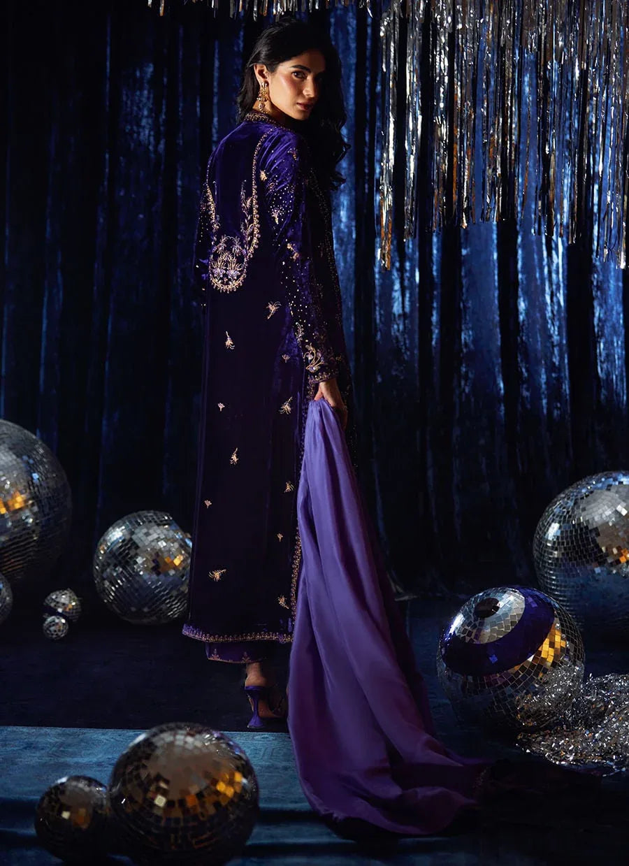 Farah Talib Aziz | Velvet Fete 4 | Tahlia Shirt And Dupatta - Aqsa Fabrics