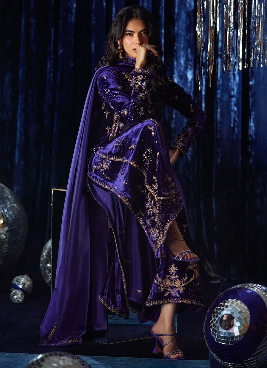 Farah Talib Aziz | Velvet Fete 4 | Tahlia Shirt And Dupatta - Aqsa Fabrics