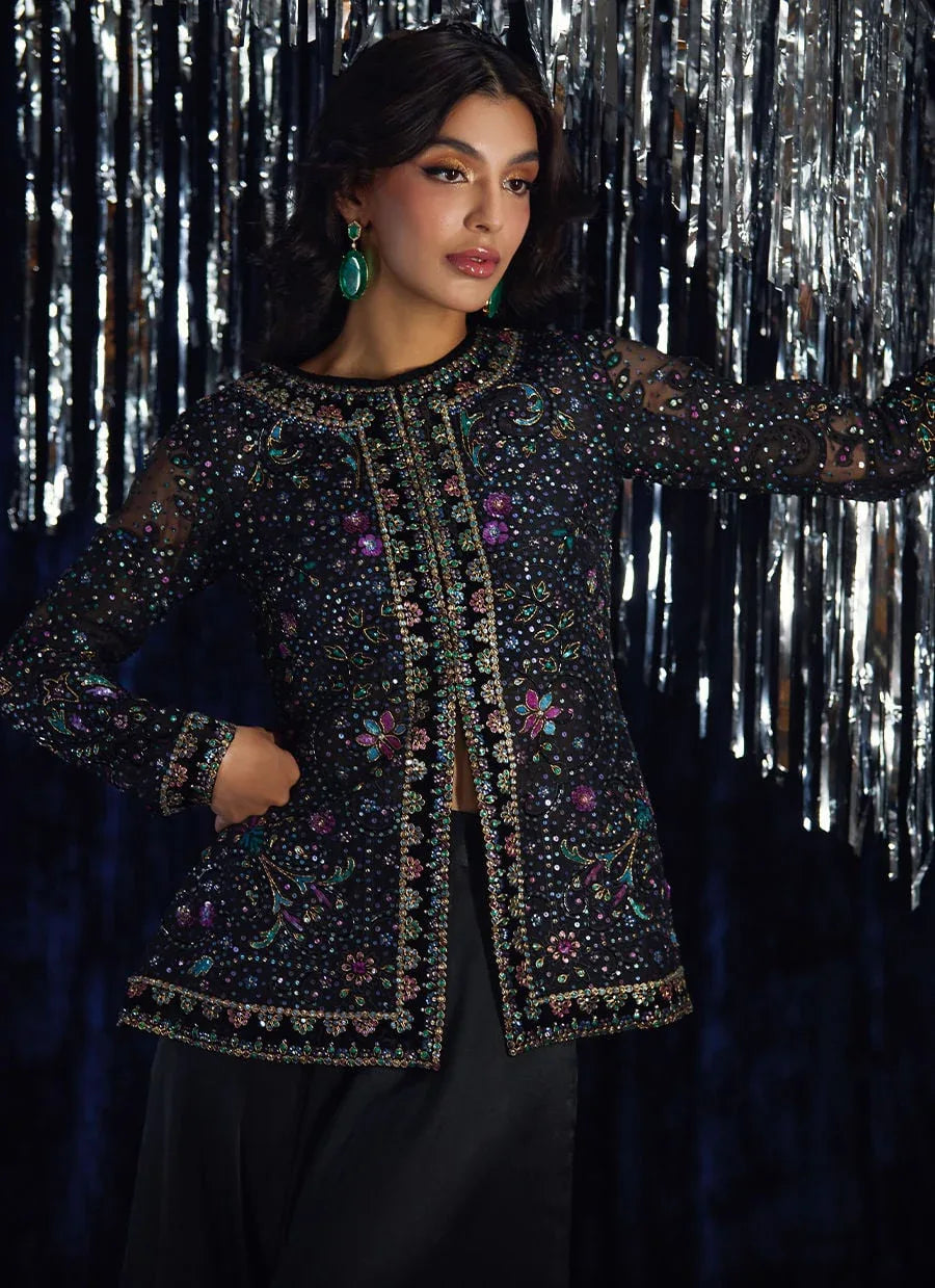 Farah Talib Aziz | Velvet Fete 4 | Lumi Organza Jacket - Aqsa Fabrics