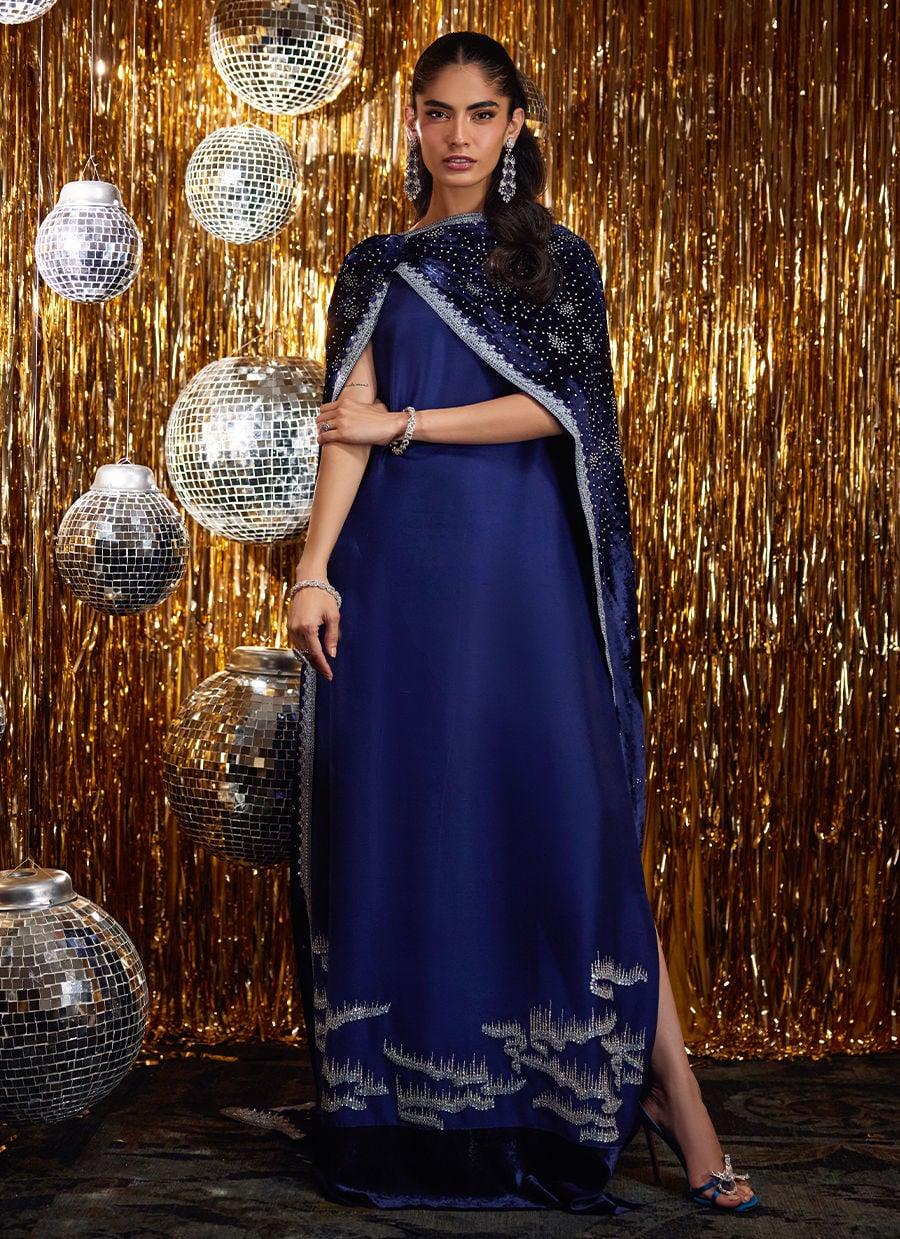 Farah Talib Aziz | Velvet Fete 4 | Elyra Silk Shirt And Pre-Draped Dupatta - Aqsa Fabrics