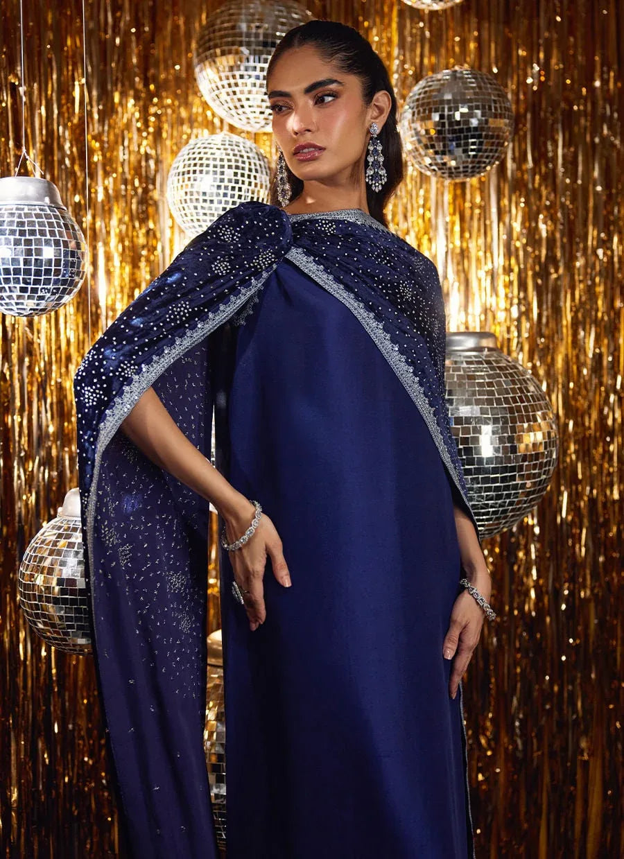 Farah Talib Aziz | Velvet Fete 4 | Elyra Silk Shirt And Pre-Draped Dupatta - Aqsa Fabrics