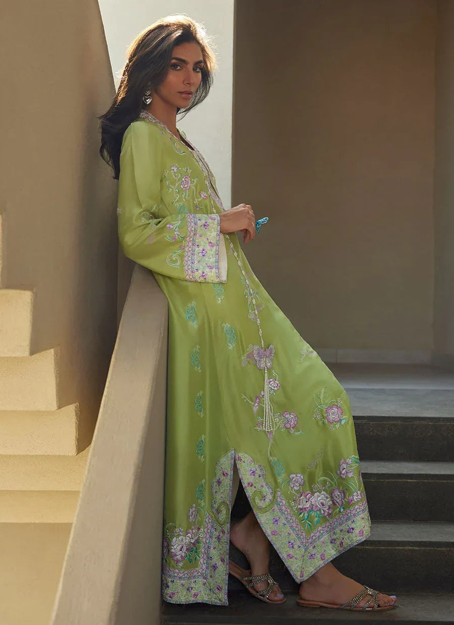 Farah Talib Aziz | Laani The Kaftan Edit | Zinni Silk - Aqsa Fabrics