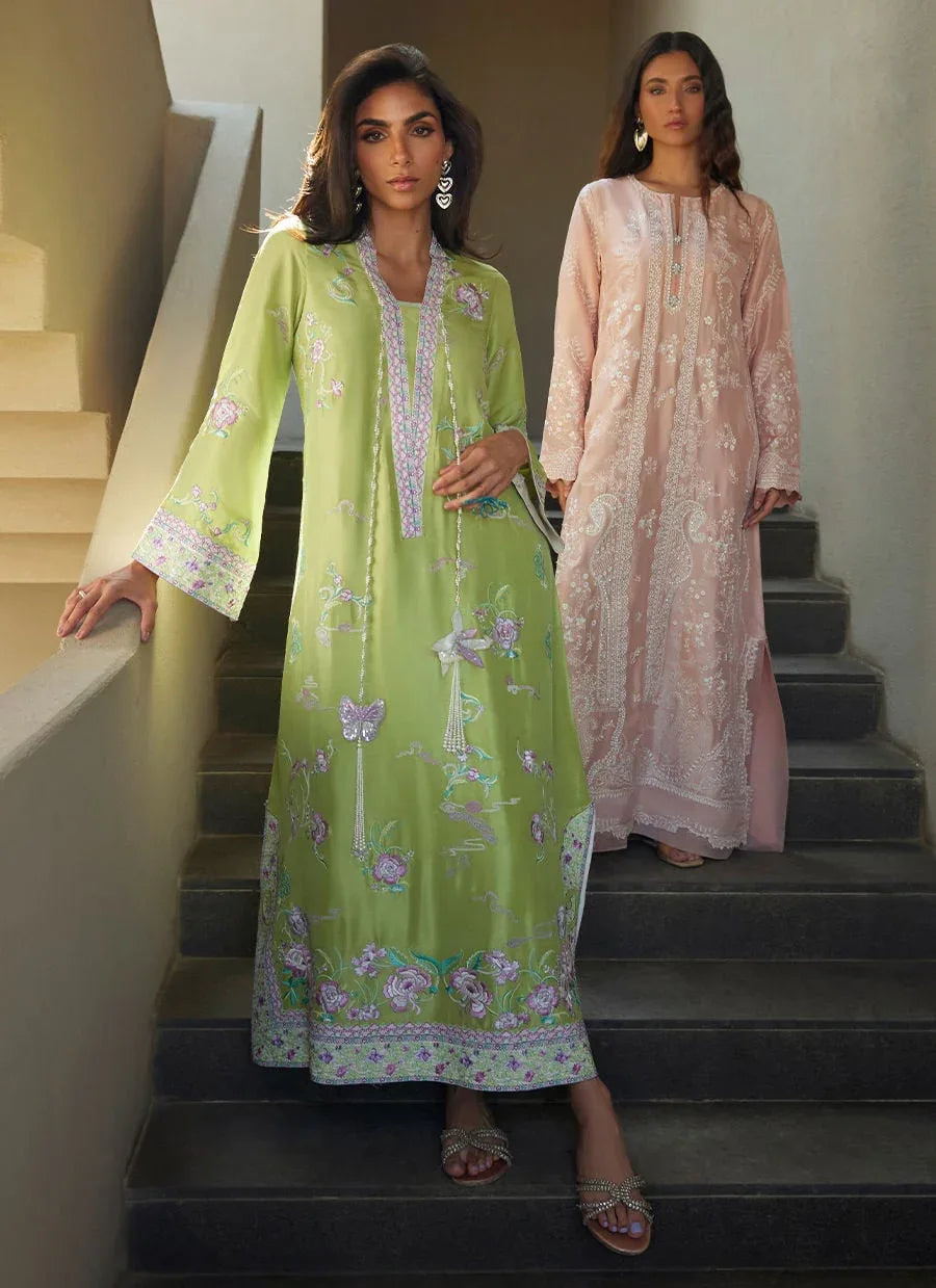 Farah Talib Aziz | Laani The Kaftan Edit | Zinni Silk - Aqsa Fabrics
