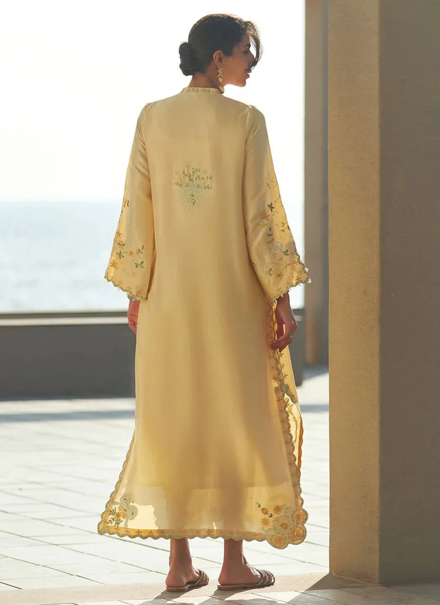 Farah Talib Aziz | Laani The Kaftan Edit | Lira Lemon - Aqsa Fabrics