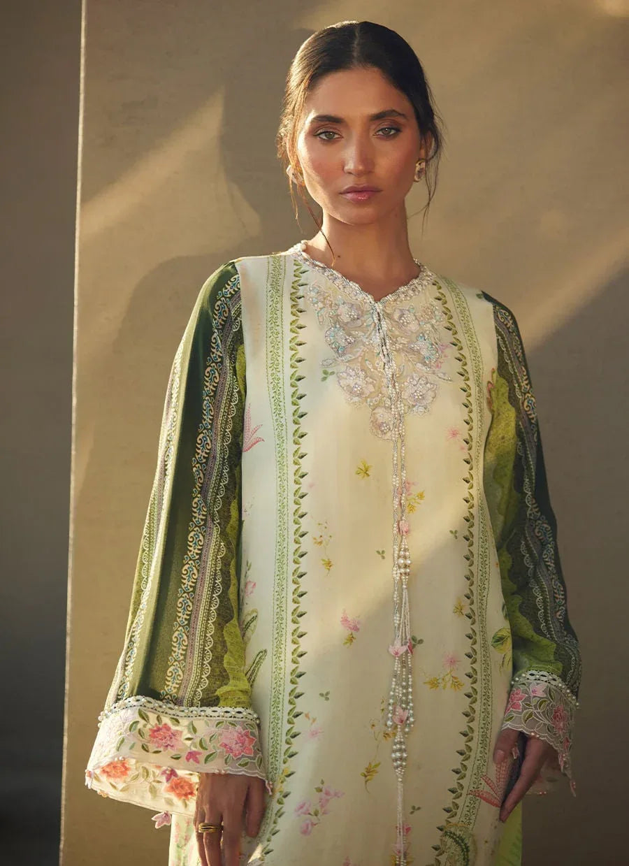 Farah Talib Aziz | Laani The Kaftan Edit | Selah Kiwi Crepe - Aqsa Fabrics