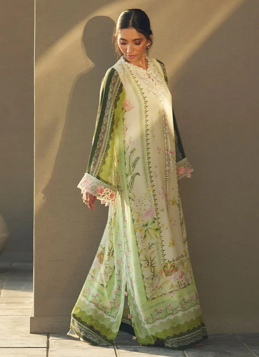 Farah Talib Aziz | Laani The Kaftan Edit | Selah Kiwi Crepe - Aqsa Fabrics