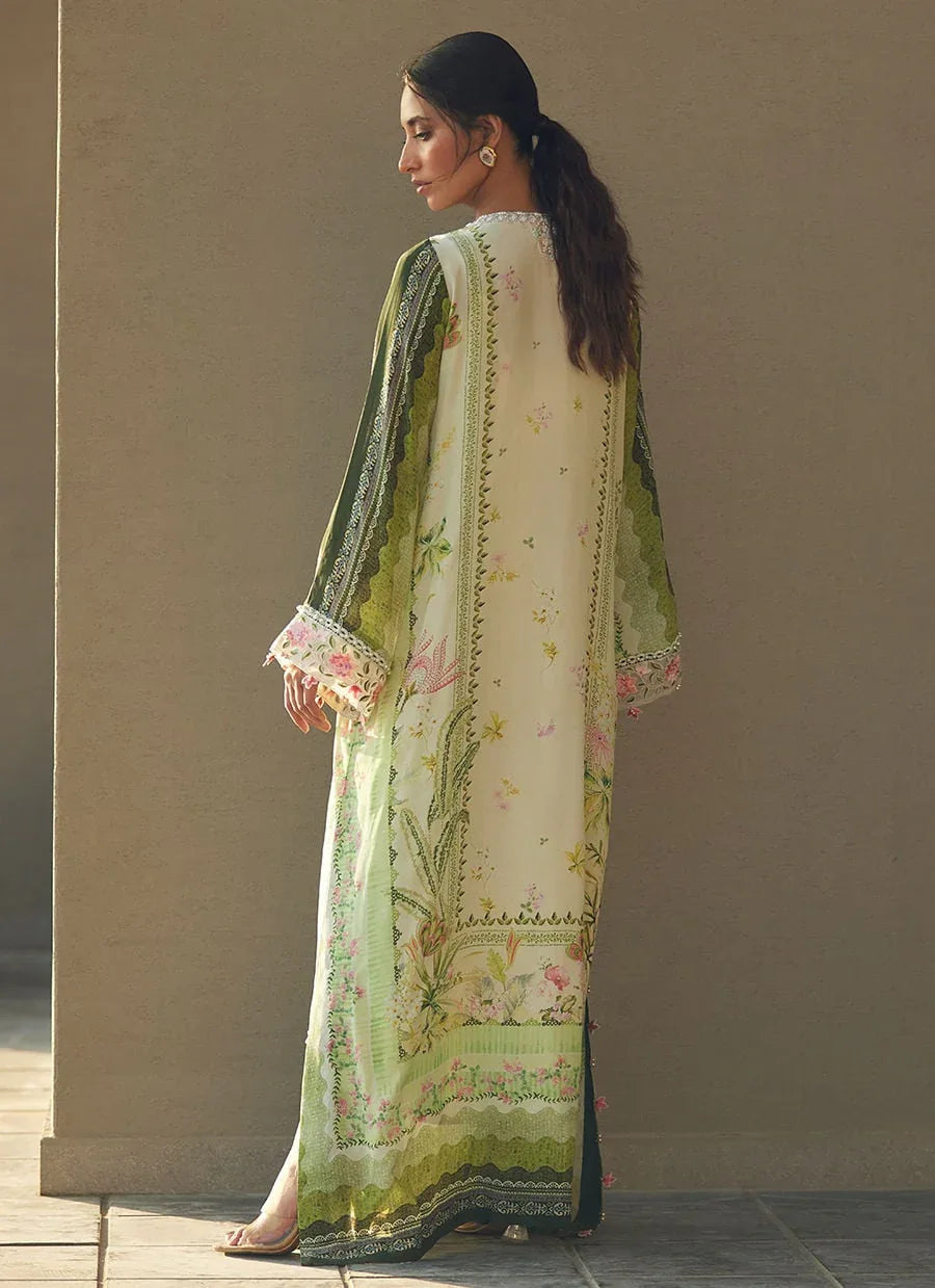 Farah Talib Aziz | Laani The Kaftan Edit | Selah Kiwi Crepe - Aqsa Fabrics