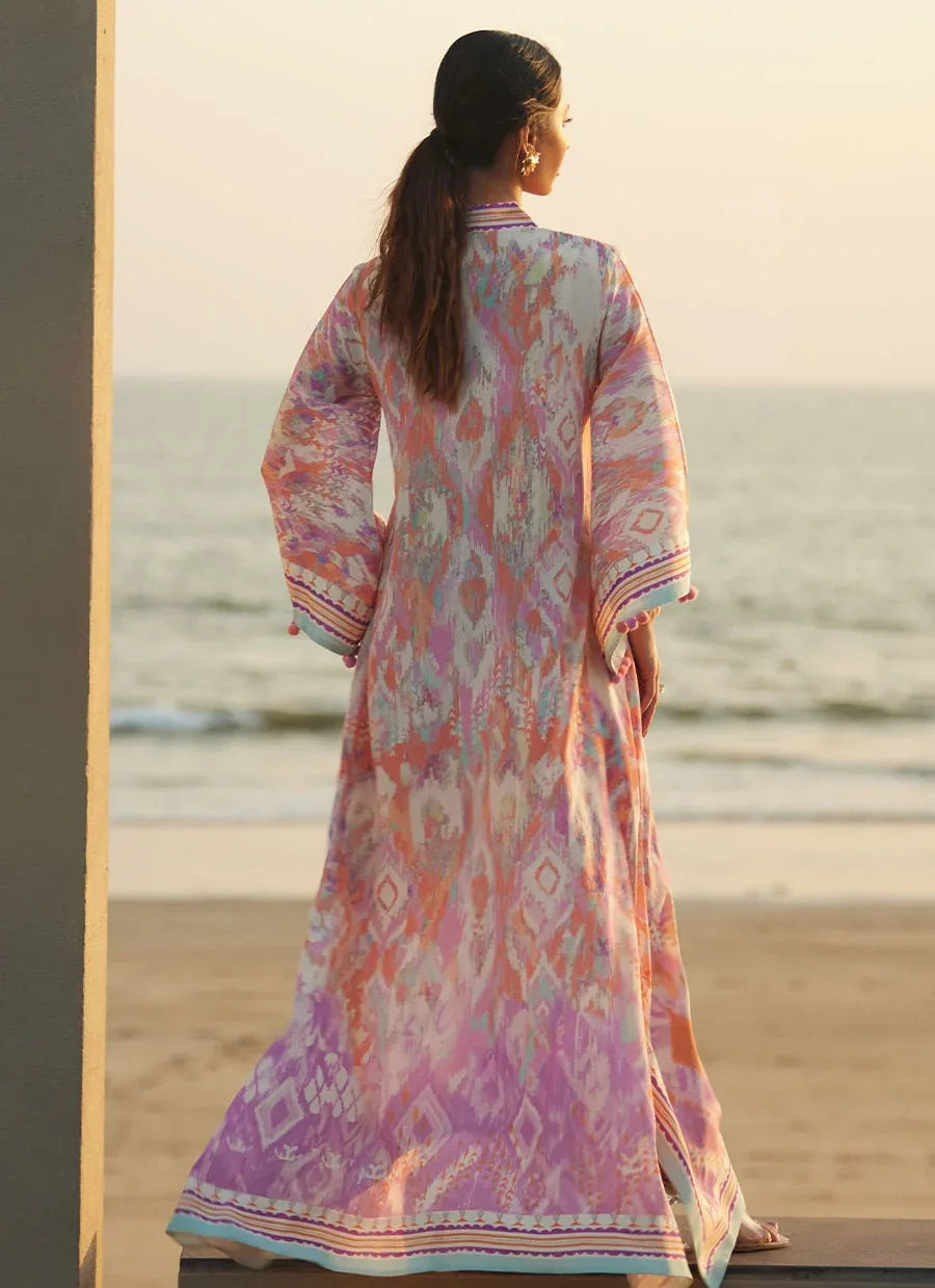 Farah Talib Aziz | Laani The Kaftan Edit | Solana Sunset Crepe - Aqsa Fabrics