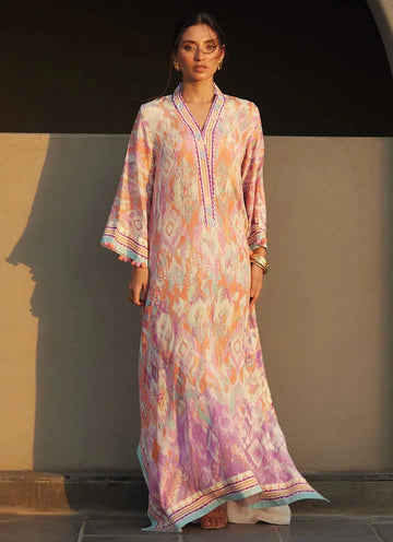 Farah Talib Aziz | Laani The Kaftan Edit | Solana Sunset Crepe - Aqsa Fabrics