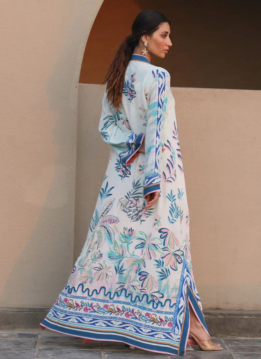 Farah Talib Aziz | Laani The Kaftan Edit | Palmetto Crepe - Aqsa Fabrics