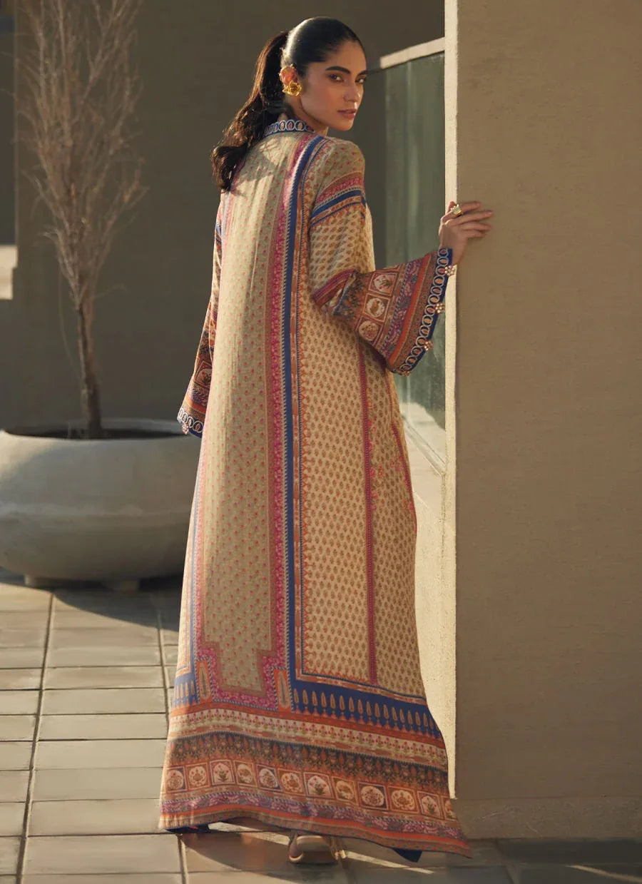 Farah Talib Aziz | Laani The Kaftan Edit | Sora Sand Crepe - Aqsa Fabrics