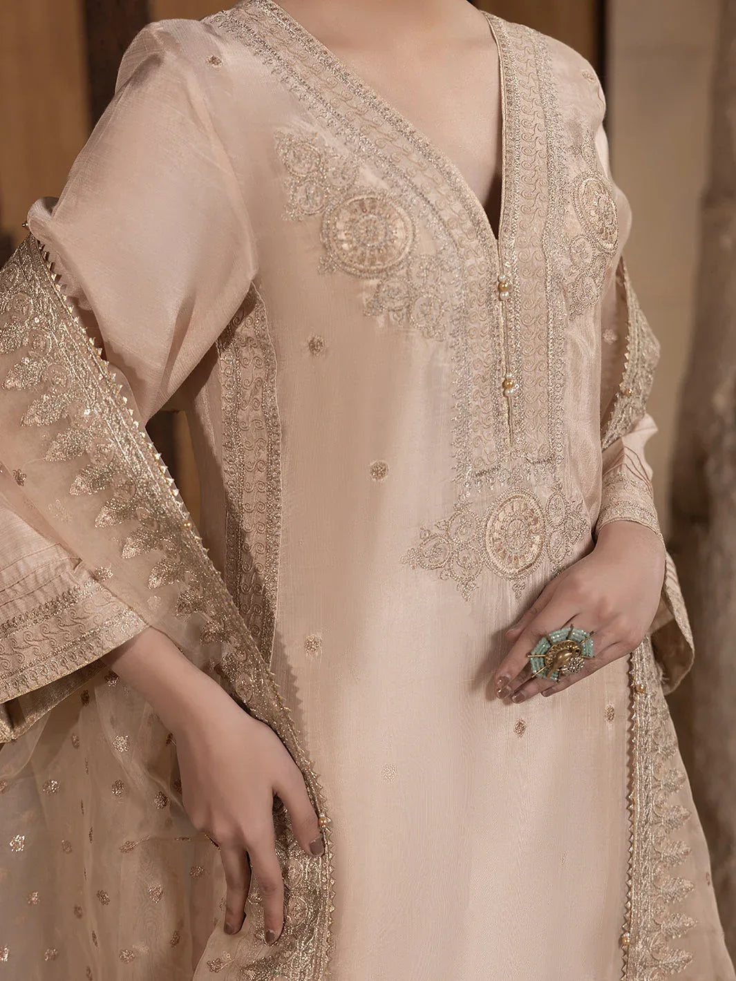 Hem Stitch | Raw Silk Edit 25 |Janan - Aqsa Fabrics