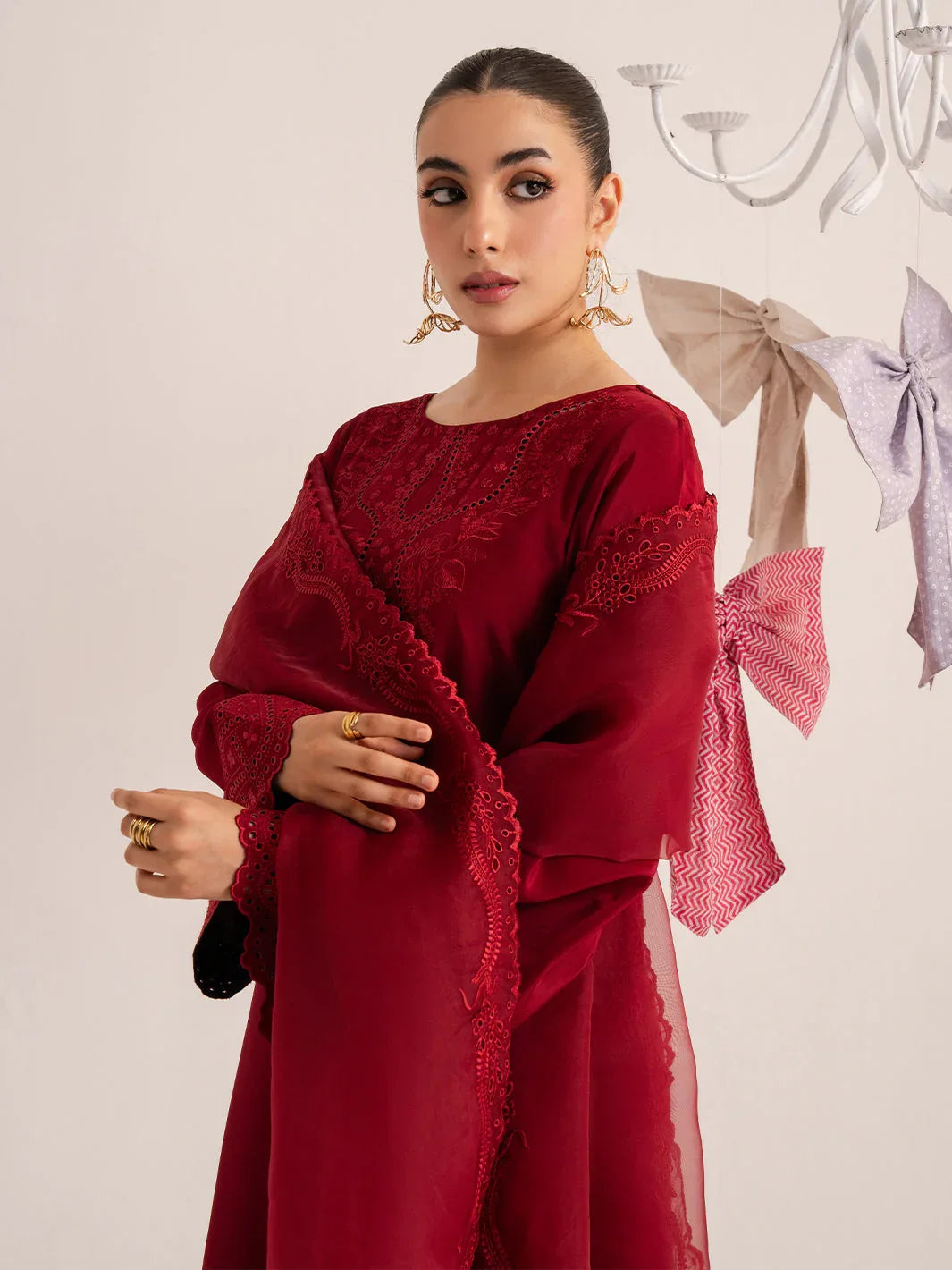 Izel | The Silk Chapter | Cerise - Aqsa Fabrics