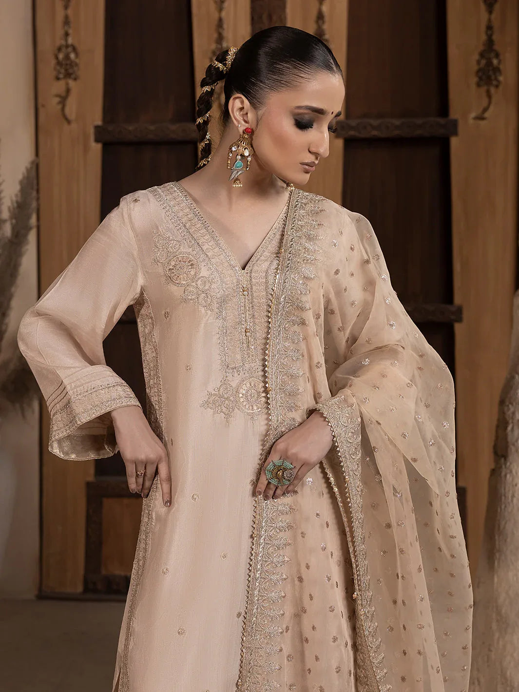 Hem Stitch | Raw Silk Edit 25 |Janan - Aqsa Fabrics
