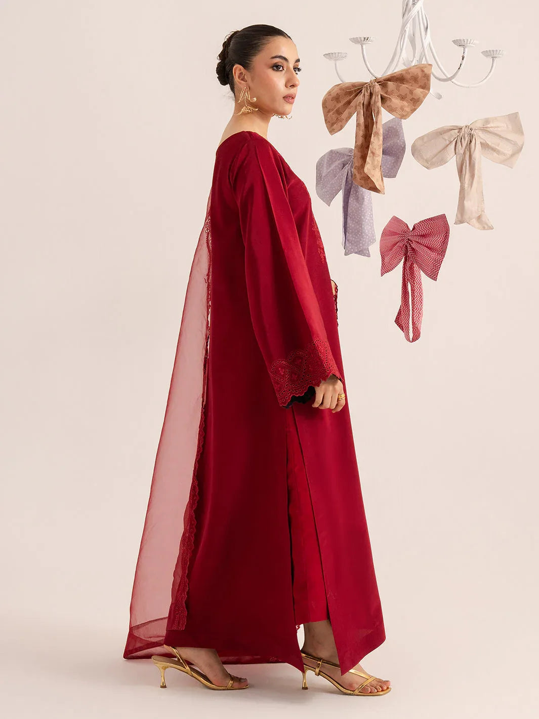 Izel | The Silk Chapter | Cerise - Aqsa Fabrics