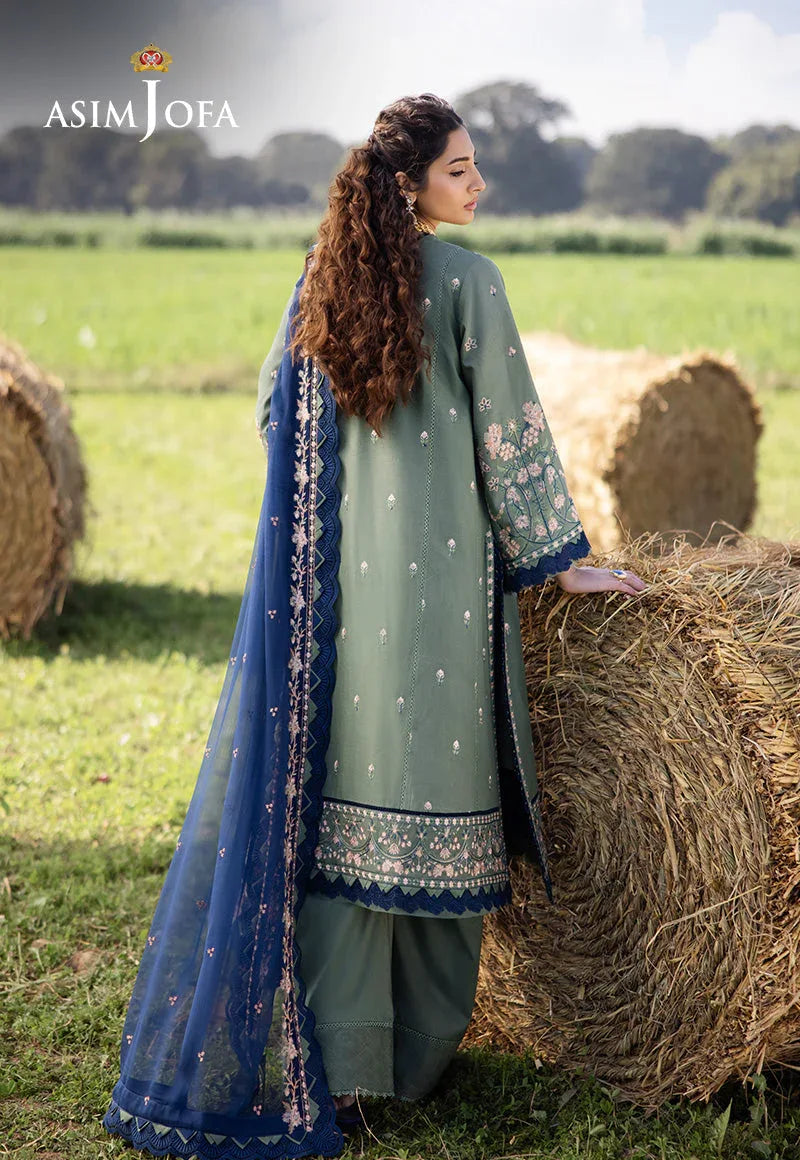 Asim Jofa | Luxury Lawn 25 | AJELL-14 - Aqsa Fabrics
