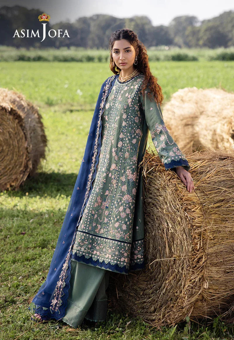 Asim Jofa | Luxury Lawn 25 | AJELL-14 - Aqsa Fabrics