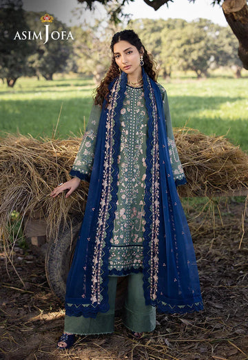 Asim Jofa | Luxury Lawn 25 | AJELL-14 - Aqsa Fabrics