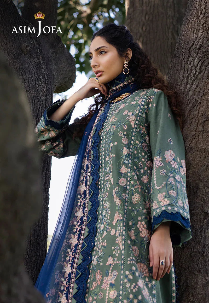 Asim Jofa | Luxury Lawn 25 | AJELL-14 - Aqsa Fabrics
