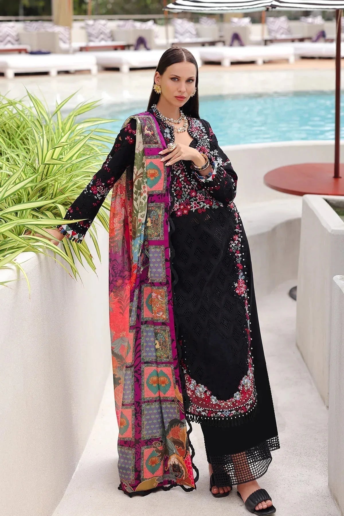 Afrozeh | Luxury Embroidered & Printed Lawn | Elva - Aqsa Fabrics