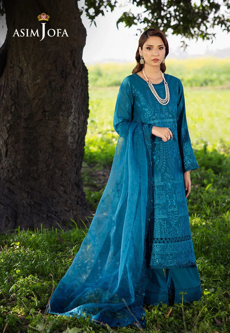 Asim Jofa | Luxury Lawn 25 | AJELL-17 - Aqsa Fabrics