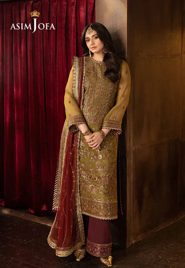 Asim Jofa | EMBROIDERED CHIFFON 3 PCS | AJFO-07 - Aqsa Fabrics