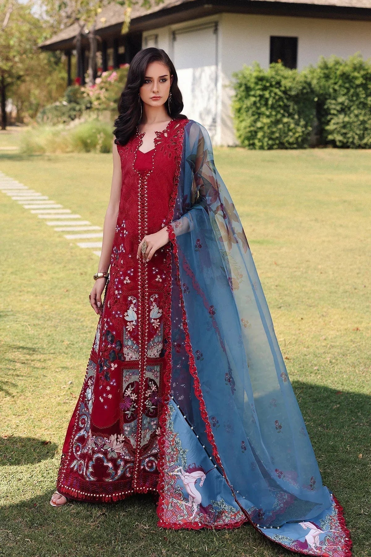 Afrozeh | Luxury Embroidered & Printed Lawn | Glacis - Aqsa Fabrics