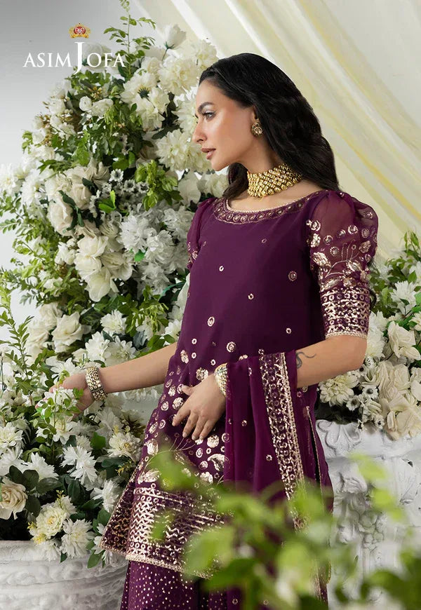 Asim Jofa | EMBROIDERED CHIFFON 3 PCS | AJIZL-02 - Aqsa Fabrics