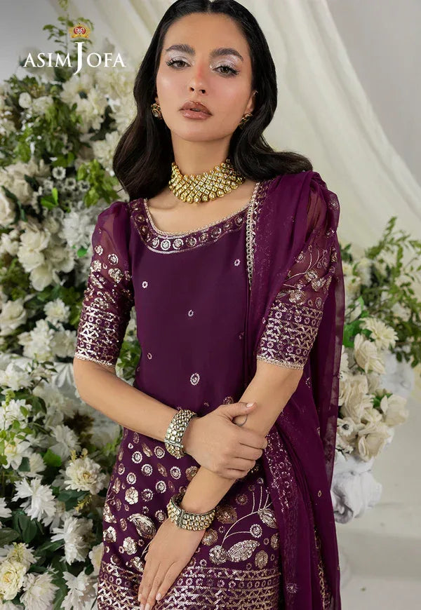 Asim Jofa | EMBROIDERED CHIFFON 3 PCS | AJIZL-02 - Aqsa Fabrics