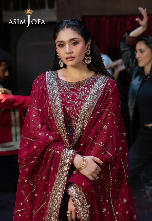 Asim Jofa | EMBROIDERED CHIFFON 3 PCS | AJFO-13 - Aqsa Fabrics
