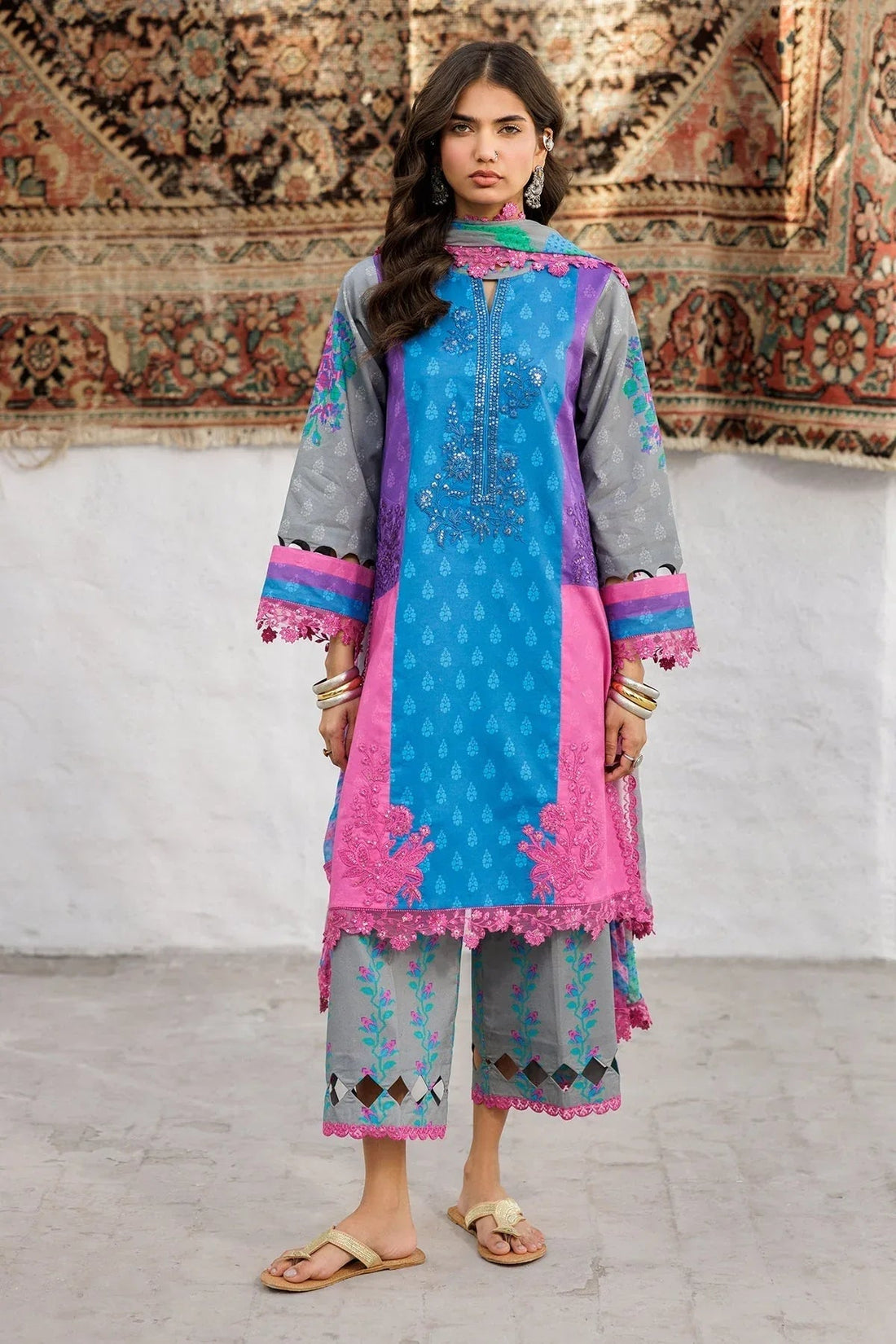 Charizma | Rangoli Lawn | CRO5-02 - Aqsa Fabrics