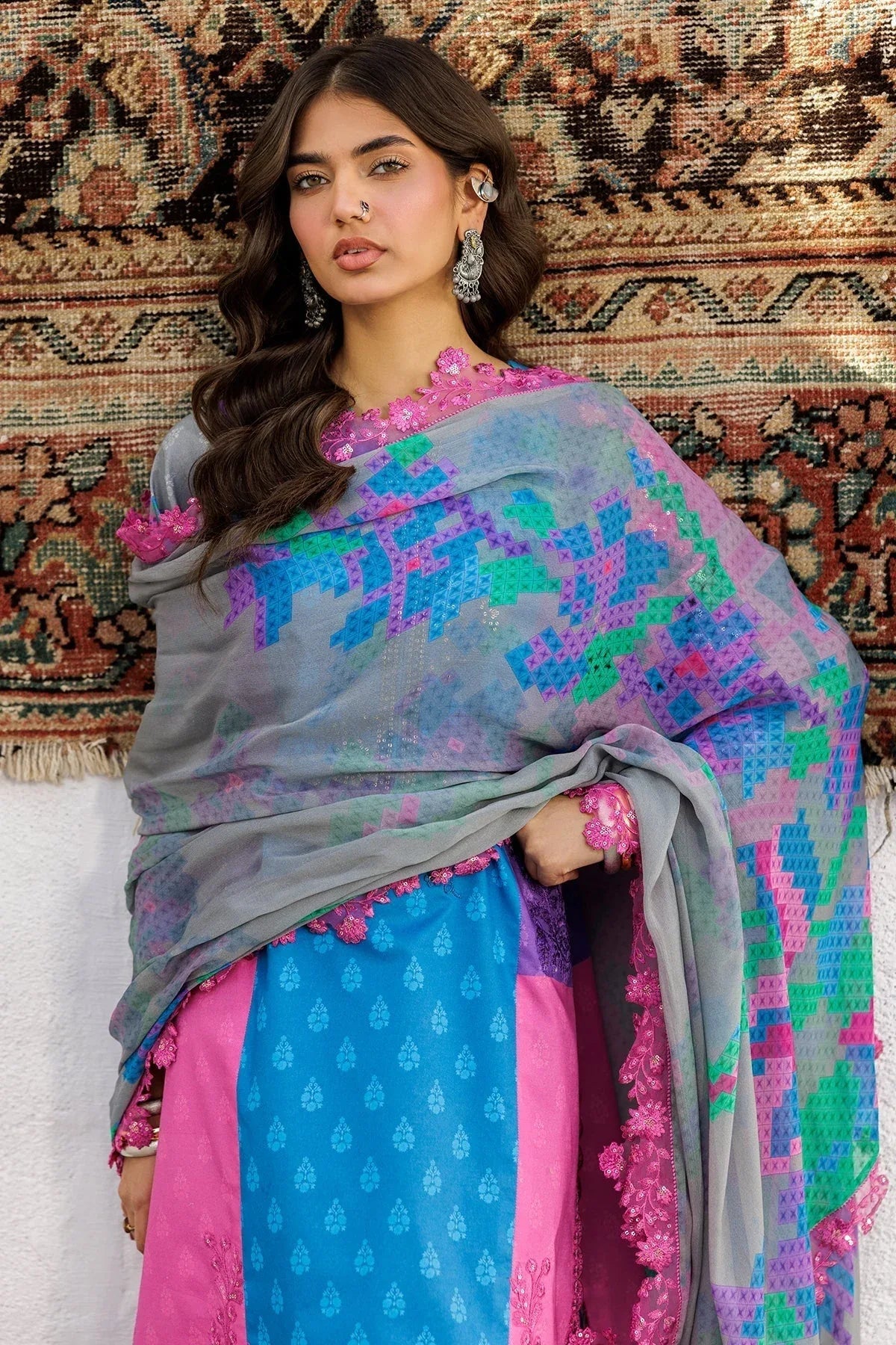 Charizma | Rangoli Lawn | CRO5-02 - Aqsa Fabrics