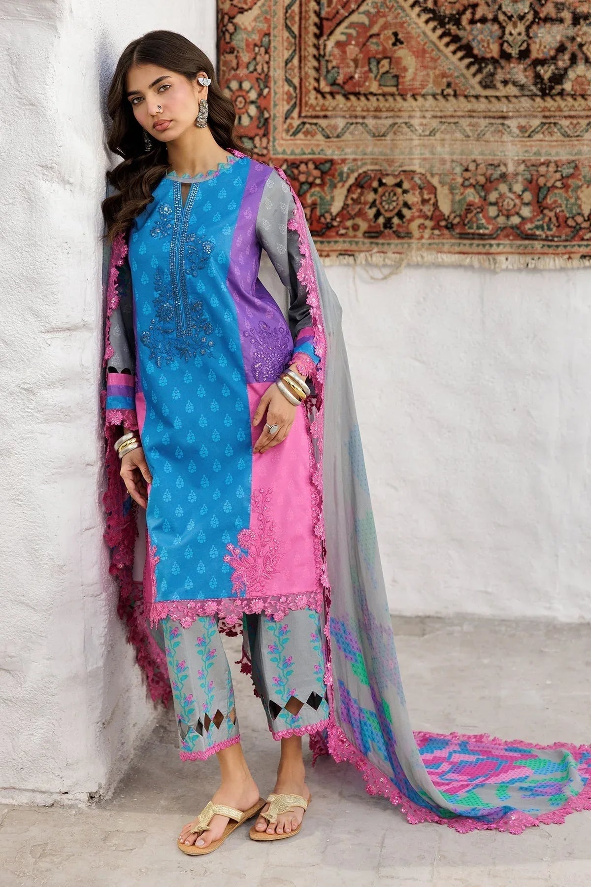 Charizma | Rangoli Lawn | CRO5-02 - Aqsa Fabrics