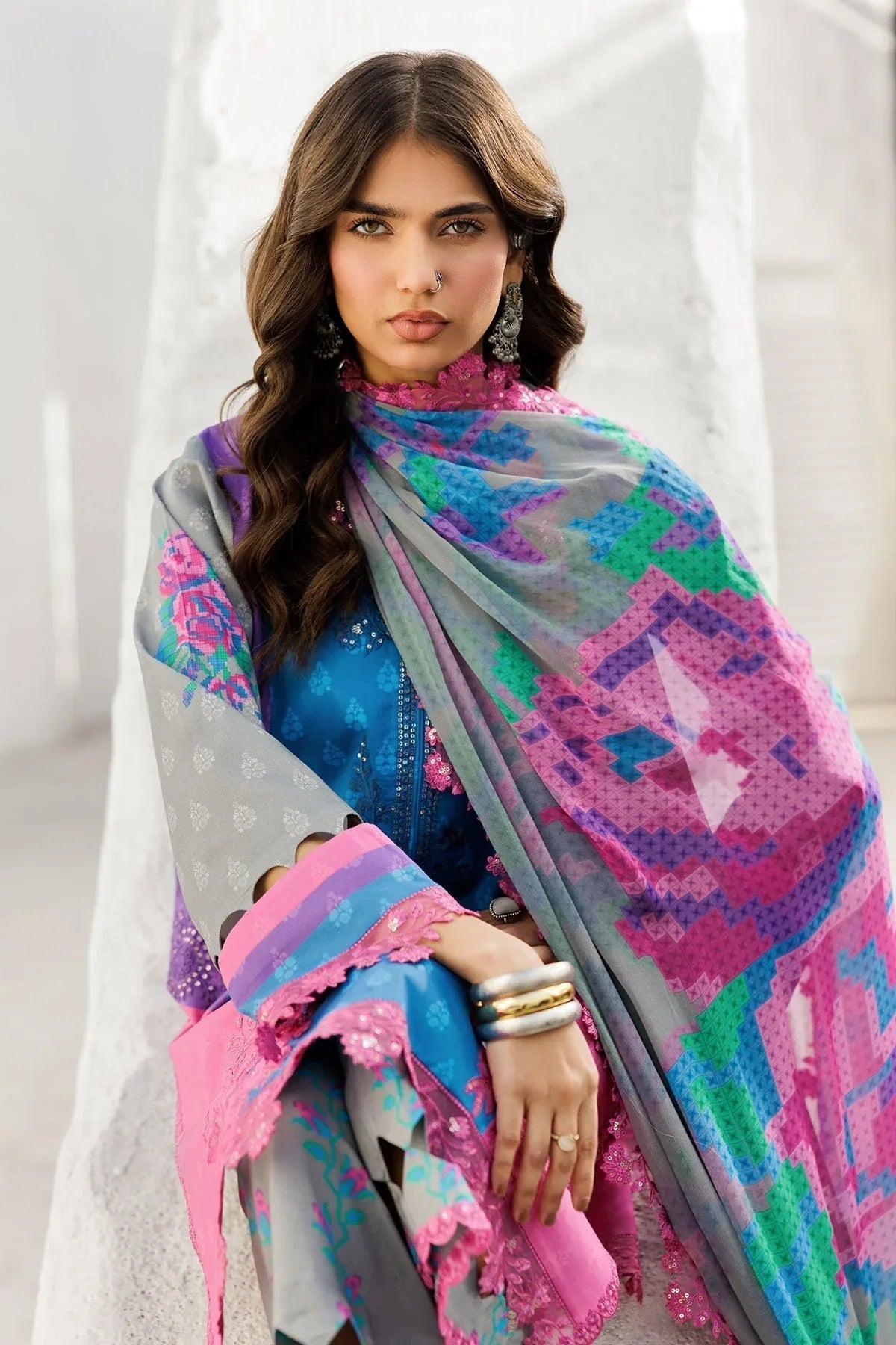 Charizma | Rangoli Lawn | CRO5-02 - Aqsa Fabrics