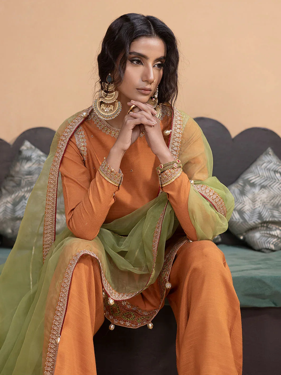 Hem Stitch | Raw Silk Edit 25 | Kashish - Aqsa Fabrics