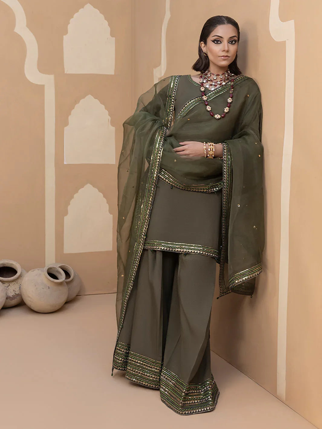 Hem Stitch | Raw Silk Edit 25 | Noor - Aqsa Fabrics