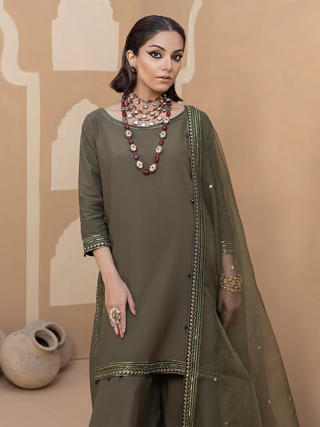 Hem Stitch | Raw Silk Edit 25 | Noor - Aqsa Fabrics