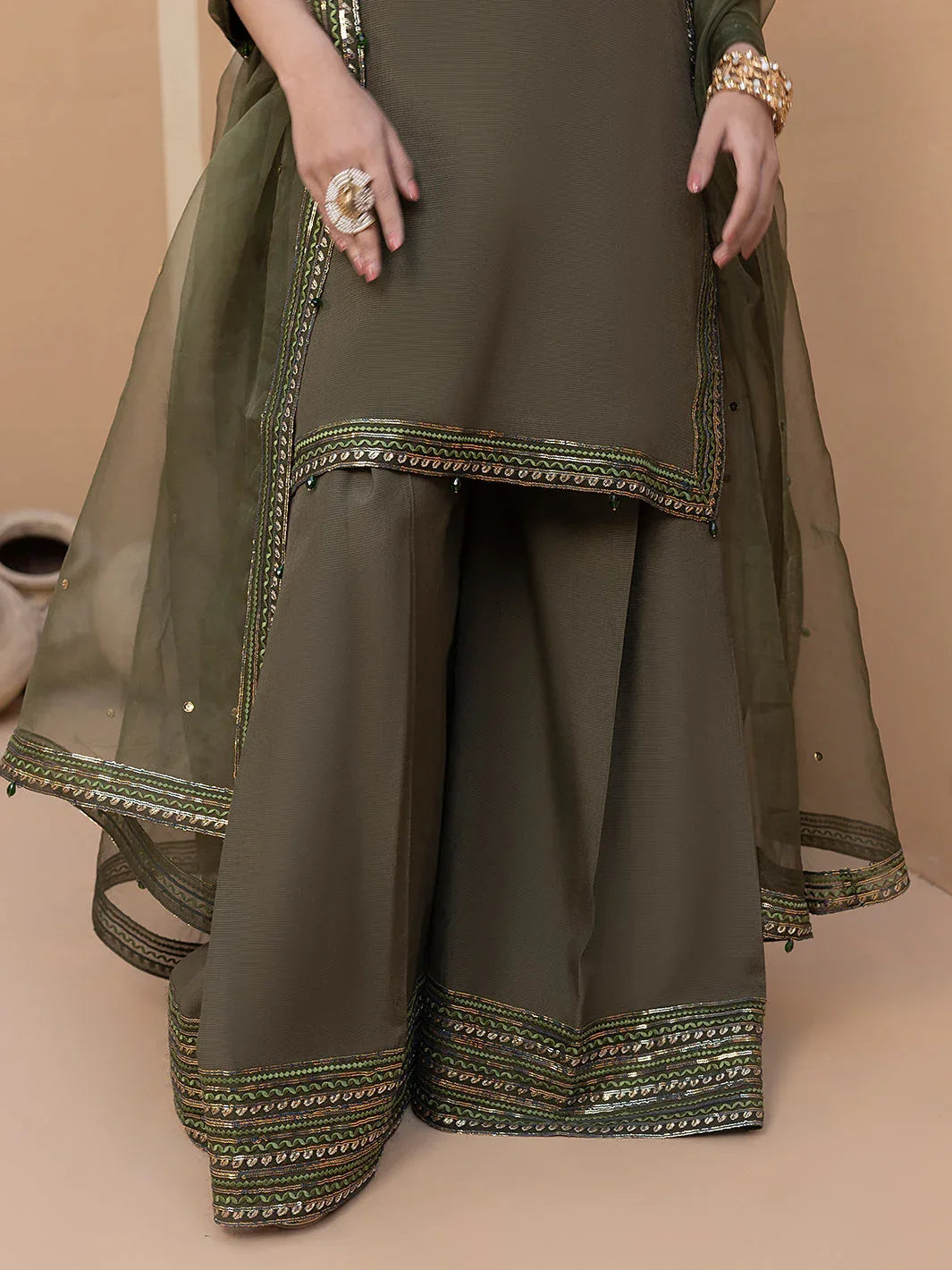 Hem Stitch | Raw Silk Edit 25 | Noor - Aqsa Fabrics
