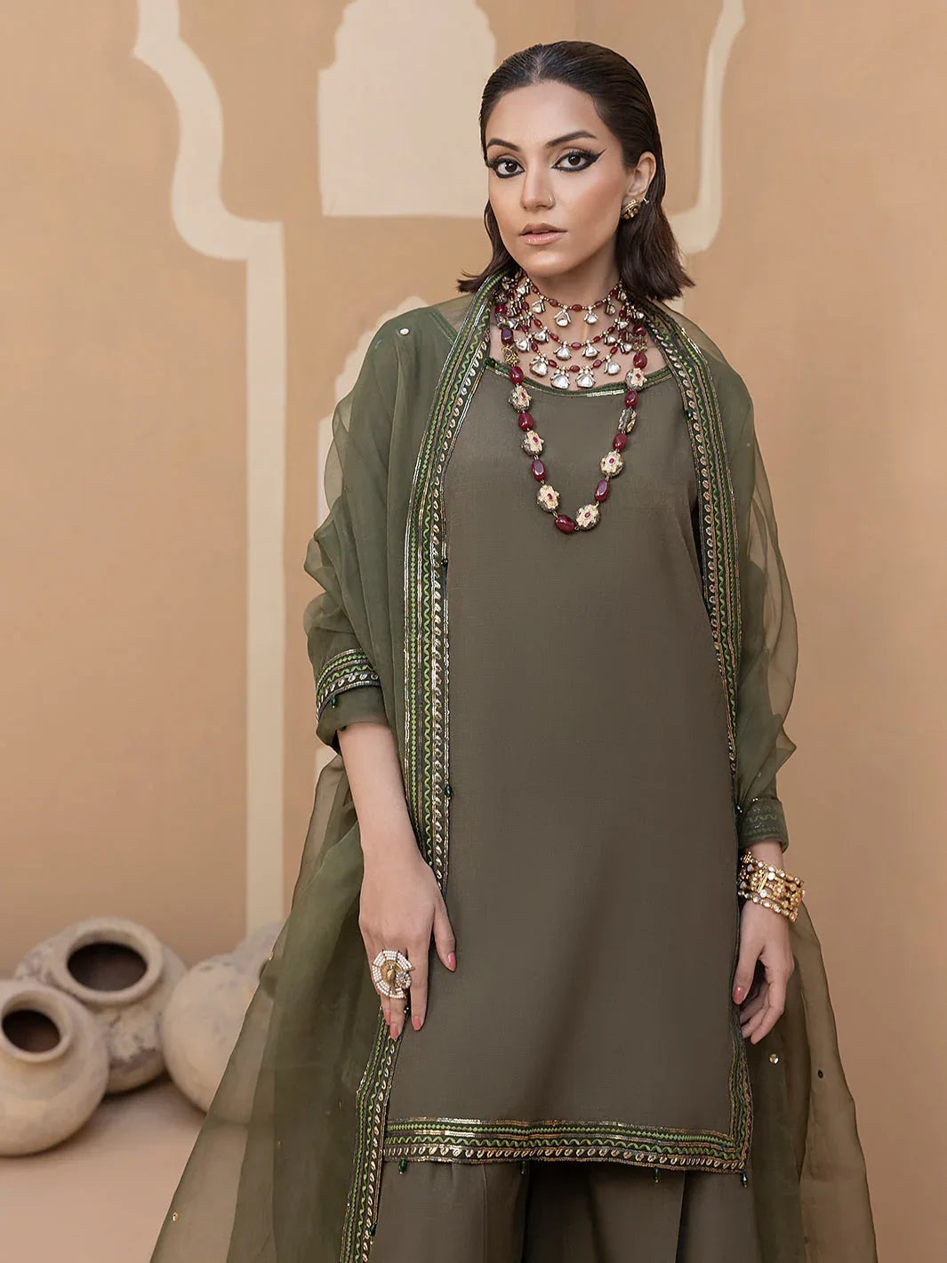Hem Stitch | Raw Silk Edit 25 | Noor - Aqsa Fabrics