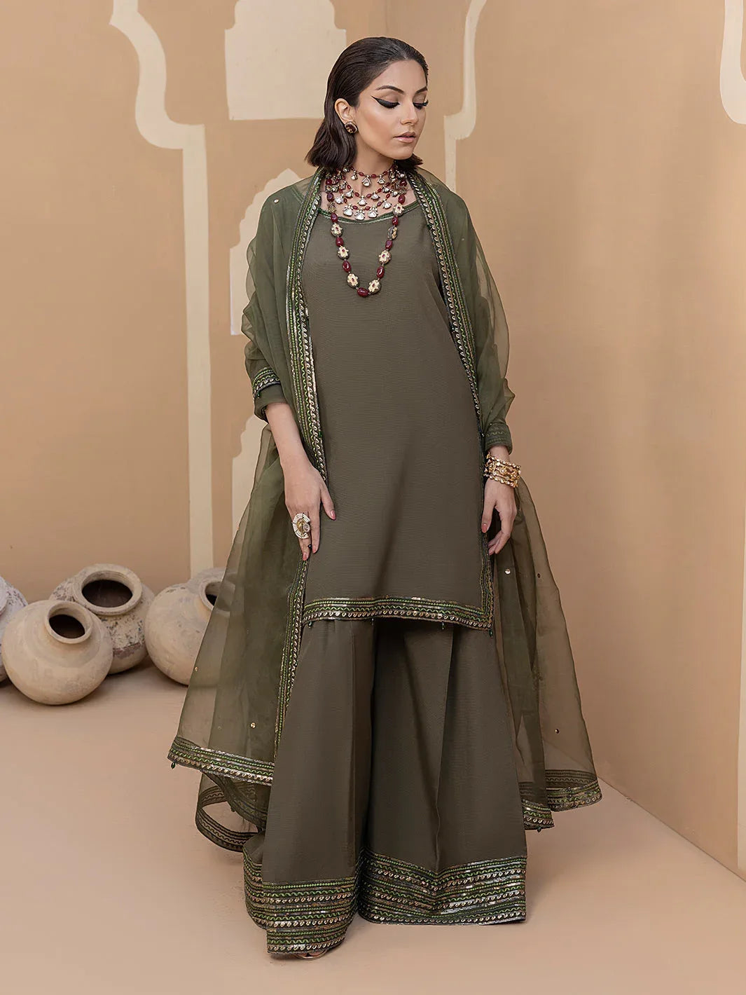 Hem Stitch | Raw Silk Edit 25 | Noor - Aqsa Fabrics