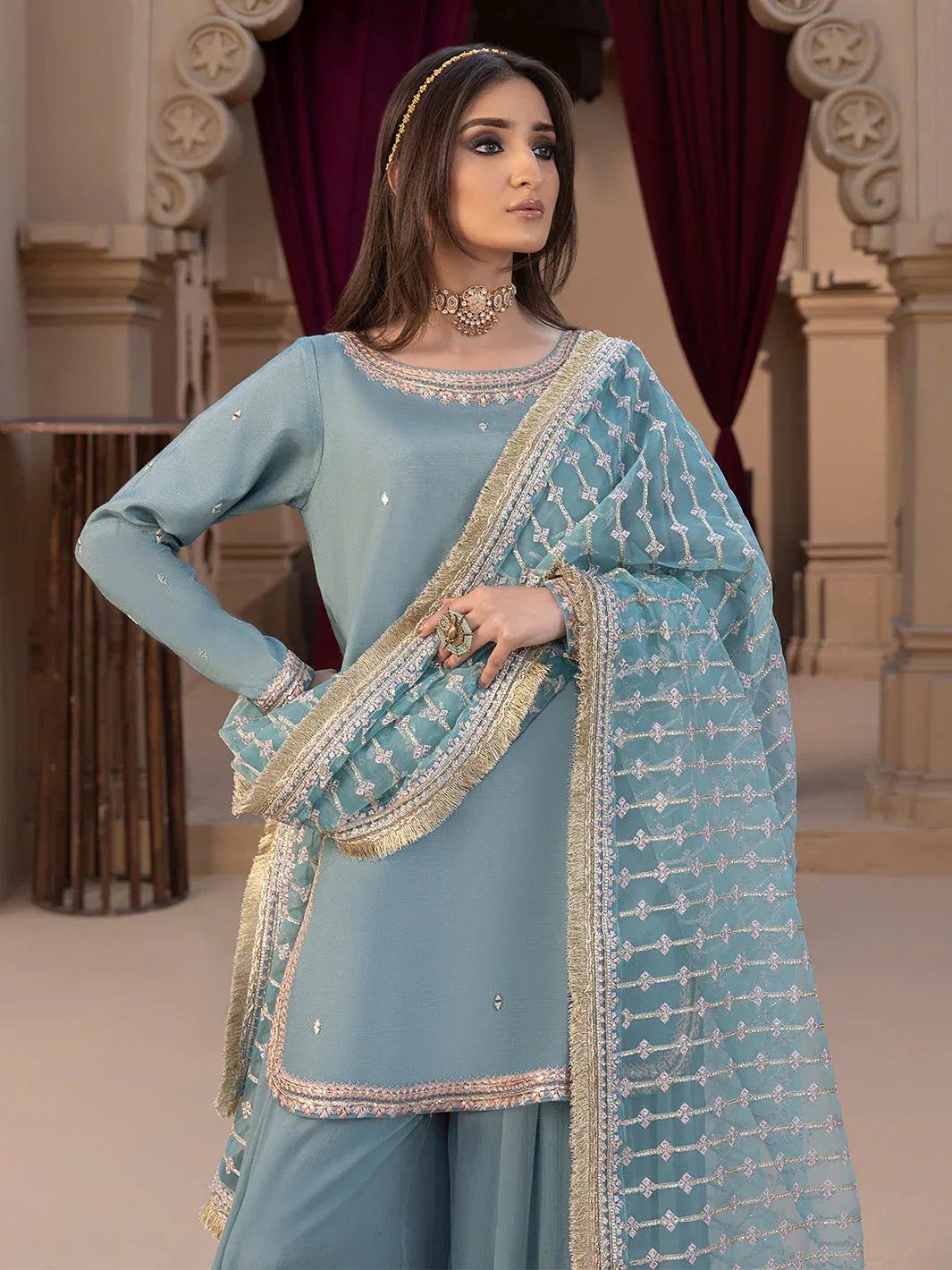 Hem Stitch | Raw Silk Edit 25 | Layla - Aqsa Fabrics