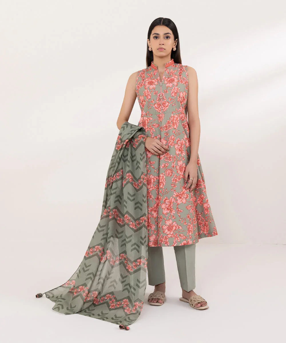 Sapphire | Intermix 2024 | Cambric Suit S-27 - Aqsa Fabrics