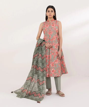 Sapphire | Intermix 2024 | Cambric Suit S-27 - Aqsa Fabrics