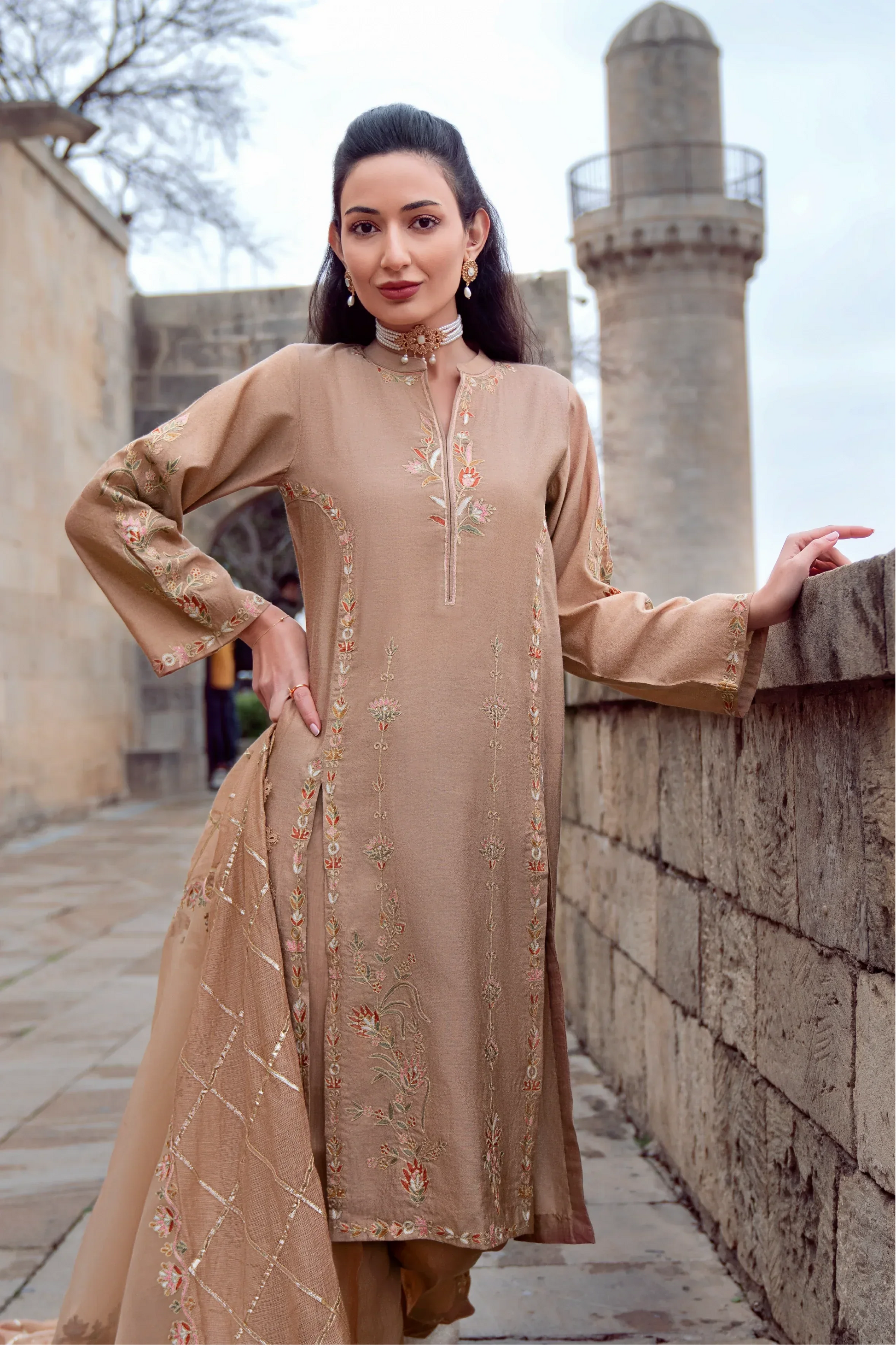Muntaha | Noore e Zaib | Beige - Ruhiya - Aqsa Fabrics
