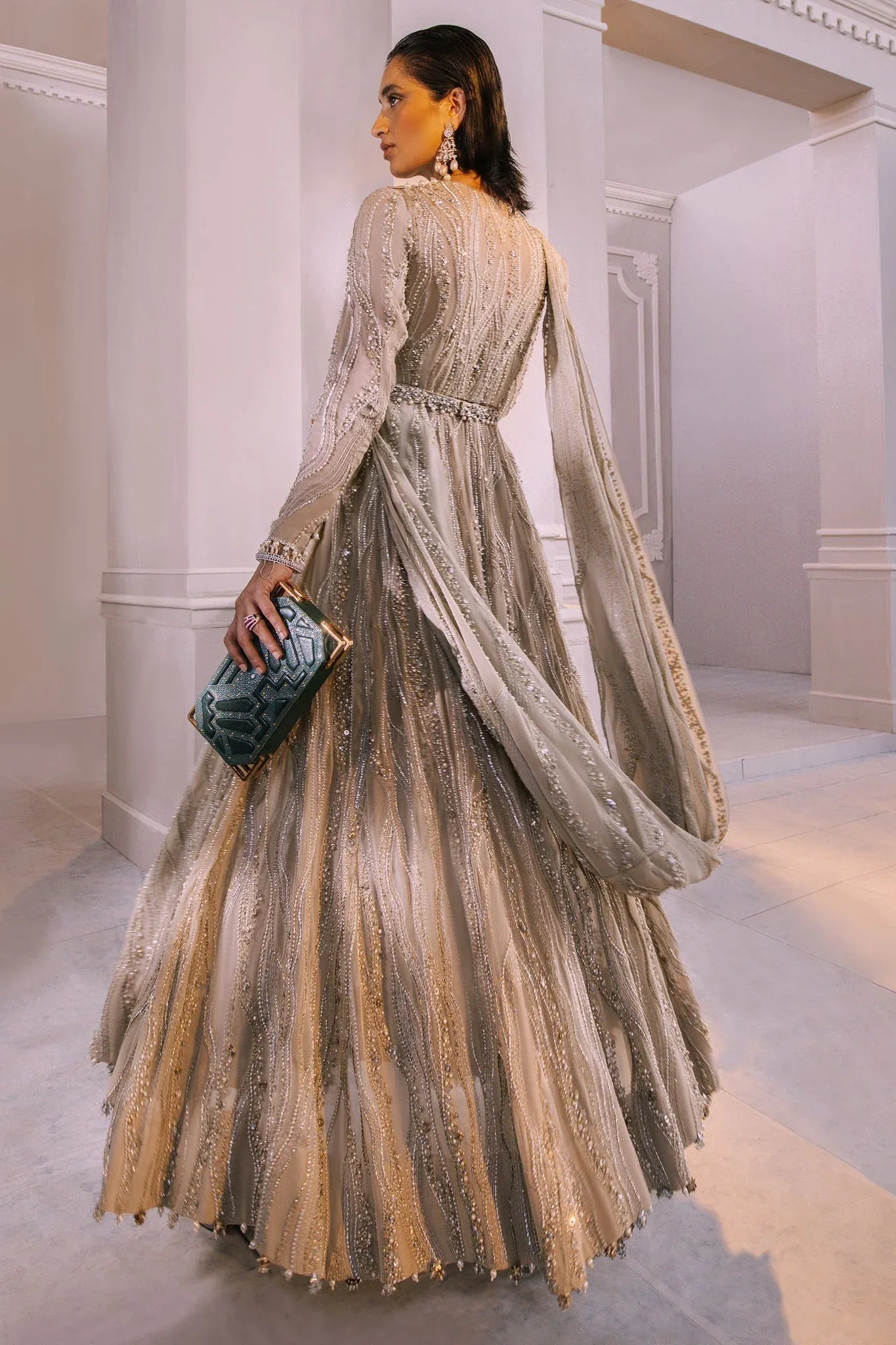 Elan | Demi Couture Onirique | LUISANTE D'OR (EP-20856) - Aqsa Fabrics