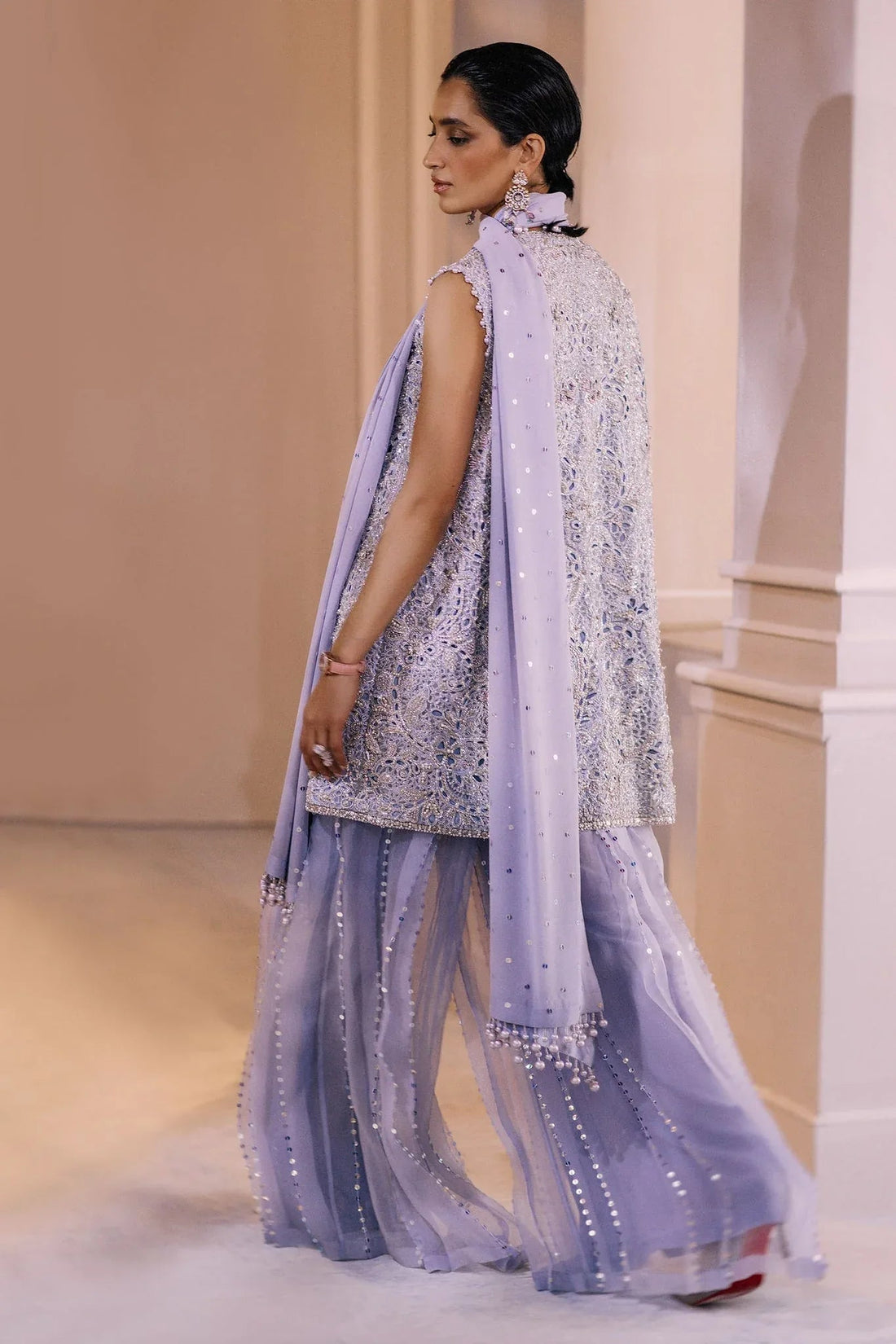 Elan | Demi Couture Onirique | CRISTALLIN LILAS (EP-20653) - Aqsa Fabrics