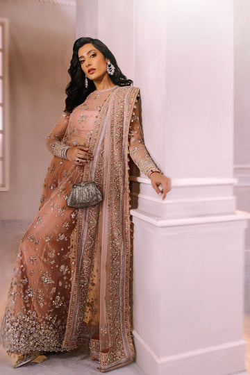 Elan | Demi Couture Onirique | ROSE PÊCHE (EP-20180) - Aqsa Fabrics